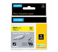 Dymo Rhino Industrial Labels Heat Shrink Tube 24 mm x 1.5 m - Black on Yellow 24