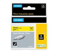DYMO IND 18058 - DYMO IND tubo termorretráctil, 19 mm, negro/amarillo