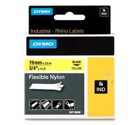 Dymo S0718090 / 18491 IND Rhino cinta nylon flexible negro sobre amarillo 19 mm (original)