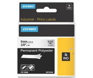 Dymo S0718160/ 18508DMO IND Rhino cinta permanente poliéster transparente 9 mm (original)