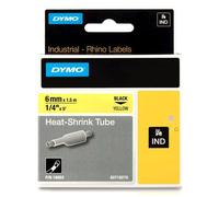 Dymo rhino cinta id1-6, negro sobre amarillo, 6mmx1´5m, tubo termorretractil (s0718270)