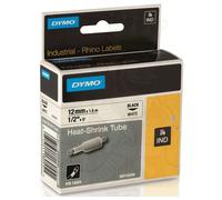 DYMO S0718300 / 18055 Tubo Termocontraíble 12mm x 1.5m Negro Sobre Blanco