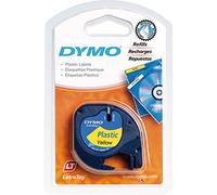 Dymo S0721670 - Cinta de plástico adecuado para 91222, 12 mm x 4 m, color negro y amarillo