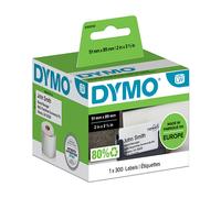 Dymo S0929100 etiqueta no adhesivas negro sobre blanco 51x88mm