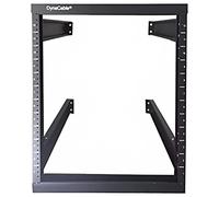 DynaCable Estante fijo de montaje de marco abierto resistente de 12U para armarios, redes de TI y más, profundidad de 20 pulgadas, negro mate, capacidad de 250 libras
