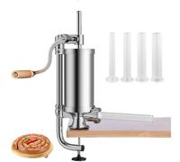 Dynaeuty 2.5 LB Embutidora de Chorizos Manual Máquina Salchichas de Acero Inoxidable con Base Fija y 4 Tubos de Llenado, Máquina Casera para Embutir Salchichas para Hogar Fiesta