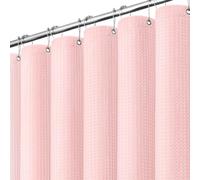 Dynamene Cortina de ducha de tela rosa - Cortinas de ducha de tela resistente con textura de punto gofre para baño, juego de cortinas de baño con peso de lujo de 256 g/m² con 12 ganchos, 72 x 72