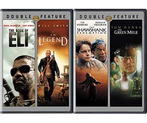 Dynamic 4Film DVD Bundle Prison Shawshank Redemption & The Green Mile Stephen King Tom Hanks + Book of Eli & I Am Legend Movie Feature Set