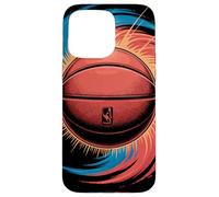 Dynamic Basketball Energy Swirl Sports Artwork Basketball Carcasa para iPhone 15 Pro MAX