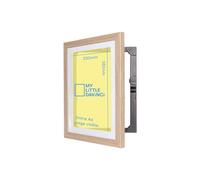 Dynamic Frames My Little DaVinci Marco A4 Madera Natural, Cuadro con Apertura Frontal y Espacio para 50 Hojas, Soporte de Pared para Dibujos Infantiles, Fotos, Decoración Hogar