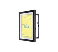 Dynamic Frames My Little DaVinci Marco A4 Negro de Madera, Cuadro con Apertura Frontal y Espacio para 50 Hojas, Soporte de Pared para Dibujos Infantiles, Fotos, Decoración Hogar