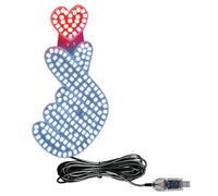 Dynamic Heart-Shaped LED Light - Car Love Decor, Plug-in Ambient Heart Light for Windshield, Truck and Rear Window | Romantic Night Driving Decoration for Valentines, Women, Men