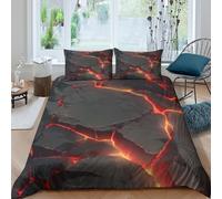 Dynamic Lava Effect Funda Edredon Juego de Ropa de Cama de 3 Piezas Impresión 3D Cierre de Dynamic Lava Effect Funda de Edredón Fundas de Almohada Lavables Suave for Adolescentes King（220x240cm）