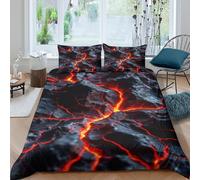 Dynamic Lava Flow Art Funda Edredon Juego de Ropa de Cama de 3 Piezas Impresión 3D Cierre de Dynamic Lava Flow Arte Funda de Edredón Funda de Almohada a Juego for Ancianos Double（200x200cm）