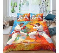 Dynamic Martial Arts Funda Edredon Microfibra Suave 3 Piezas Estampado 3D Dynamic Martial Arts Funda de Edredón con Funda de Almohada Suave Transpirable for Adolescentes Super king（260x220cm）