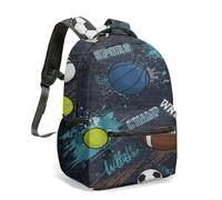 Dynamic - Mochila deportiva para baloncesto, béisbol, fútbol, rugby, diseño de salpicaduras, selección de varios tamaños, mochila escolar ligera para niños y adolescentes, 04., L, Casual
