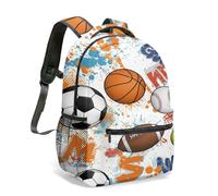 Dynamic - Mochila deportiva para baloncesto, béisbol, fútbol, rugby, diseño de salpicaduras, selección de varios tamaños, mochila escolar ligera para niños y adolescentes, 02., L, Casual