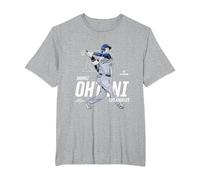 Dynamic Pose Shohei Ohtani Los Angeles Baseball MLBPA Camiseta, Hombre Tallas Grandes, Gris Jaspeado, 6X Alto