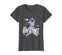 Dynamic Pose Shohei Ohtani Los Angeles Baseball MLBPA Camiseta, Mujer, Jaspeado Oscuro, S