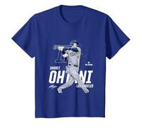 Dynamic Pose Shohei Ohtani Los Angeles Baseball MLBPA Camiseta, Niños, Azul Real, 4 años