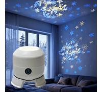 Dynamic Rotating LED Projector Light,Colorful Rotating Projection Light,Rechargeable Ocean Snowflake Night Lights Projector,Adjustable Brightness Atmosphere Lamp for Bedroom,Party,Home(Snowflakes)
