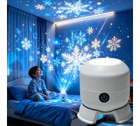 Dynamic Rotating Led Projector Light,Dynamic 360° Rotating Ocean Wave Projector Night Light,Multiple Brightness Levels Dimming,Rechargeable,for Bedroom Home Theater，Snowflakes