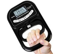 Dynamómetro digital de mano, 396 lb/180 kg, dinamómetro de mano ajustable con pantalla LCD, 19 juegos de placas individuales fuerza de agarre electrónico con cable de carga USB