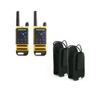 Dynascan Dynascan P19 Pareja de walkies PMR-446 con estuche. Alcance de hasta 10 km, manos libres, resistente y fácil de usar ¡Para una comunicación sin