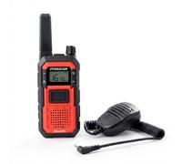 Dynascan Pack Dynascan Rugged con Micrófono Altavoz Kit de comunicación PMR446 con walkie-talkie certificado IP67, equipado con funciones SOS, VOX, Dual-PTT y