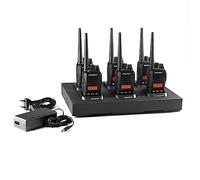 Dynascan R-58 Pack 6 Walkie-Talkies Profesionales con Cargador Múltiple - PMR446 Sin Licencia, Protección IP67 Sumergible, Scrambler y Pantalla LCD
