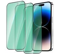 DYNASCO 3 Piezas Protector de Pantalla para iPhone 14, Anti Luz Azul Cristal Vidrio Templado para iPhone 14 6,1", Protección Ocular con Luz Verde, Antiarañazos y Antihuellas, Instalación Fácil