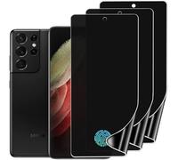 DYNASCO 3 Piezas Protector Pantalla Privacidad para Samsung Galaxy S21 Ultra, Película de TPU Hidrogel Antiespia para Galaxy S21 Ultra 5G 6.8", Admite Función de Huella Dactilar, Fácil Instalación