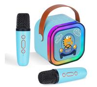 DYNASONIC A29. Karaoke con Dos microfonos. Altavoz Bluetooth Karaoke para niños. Juguete electrónico Infantil. Regalos para niños de 3 a 15 años (Dinosaurio)