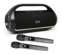 Dynasonic Altavoz Bluetooth Potente con Micrófono Inalámbrico, Waterproof IPX7, Luces LED RGB, USB/SD/AUX, Batería de Larga Duración. Ideal para Fiestas, Playa y Exterior