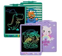 DYNASONIC DYNA-PM Pizarra Escritura LCD Color de 10 Pulgadas para niños. Pizarra magnética para Dibujar. Juguete Educativo. Regalo para niño. Pizarra Infantil (Dinosaurio Gato)