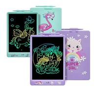 DYNASONIC DYNA-PM pack 2 piezas. Pizarra Escritura LCD Color de 10 Pulgadas para niños. Pizarra magnética para Dibujar. Juguete Educativo. Regalo para niño. Pizarra Infantil (Flamenco Gato)