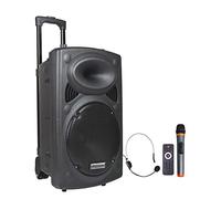 DYNASONIC Dynapro Altavoz Autoamplificado Potente 12"/700W, Altavoz Bluetooth Portátil 2 Micrófonos, Sistema PA, TWS, USB/SD y Batería Larga Duración. Ideal para Exterior