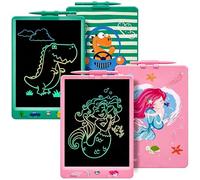 DYNASONIC Pack 2 Pizarras LCD Infantiles 10 Pulgadas para Dibujar y Escribir - Tableta de Escritura Electrónica Reutilizable, Tablet de Dibujo para Niños y Niñas, Juguete Educativo