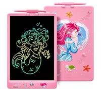 DYNASONIC DYNA-PM Pizarra Escritura LCD Color de 10 Pulgadas para niños. Pizarra magnética para Dibujar. Juguete Educativo. Regalo para niño. Pizarra Infantil (Sirena)
