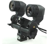 DYNASUN MM2 2 en 1 E27 - Trípode Doble portalámparas, Incluye Soporte para sombrilla para Estudio de Fotos y vídeo, Color Negro
