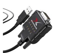 dynattenik Adaptador USB a Serie con Protección ESD y 9 Leds de Estado de Datos - Compatible con Windows 11 y macOS 15 - para Técnicos, Ingenieros y Profesionales IT (Chip FTDI, DeStatiX A9)