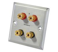 Dynavox 205099 - Enchufe de pared para cuatro clavijas de banana, acero