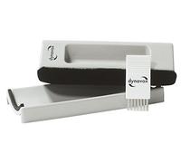 Dynavox Almohadilla de Limpieza de Terciopelo para la Limpieza de Discos de Vinilo con cojín de Terciopelo, Incluye Cepillo de Nylon, Gris