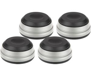 Dynavox amortiguadores de Vibraciones para Altavoces y Dispositivos, desacoplan de Vibraciones de Baja frecuencia, Juego de 4, Color Plata