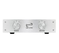 Dynavox AMP-S Pro, conmutador de amplificadores y altavoces en carcasa de metal, para amplificadores estéreo y surround, conexión mediante conectores tipo banana o terminal de sujeción, color plateado
