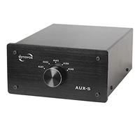 Dynavox AUX-S, Interruptor de expansión de Entrada en Carcasa de Metal con 5 entradas RCA, para amplificadores estéreo y Surround, Color Negro