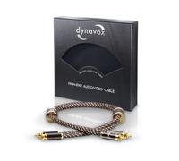Dynavox Black Line cable estéreo RCA de alta gama, cable RCA premium con blindaje múltiple, cobre de alta pureza, conectores chapados en oro de 24k, longitud 0,6m