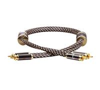 Dynavox Black Line cable estéreo RCA de alta gama, cable RCA premium con blindaje múltiple, cobre de alta pureza, conectores chapados en oro de 24k, longitud 1.0m