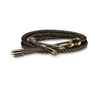 Dynavox Black Line cable estéreo RCA de alta gama, cable RCA premium con blindaje múltiple, cobre de alta pureza, conectores chapados en oro de 24k, longitud 1.5m