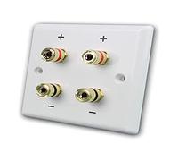 DYNAVOX 206438 - Placa de conexión de pared LS, 4 casquillos de banana